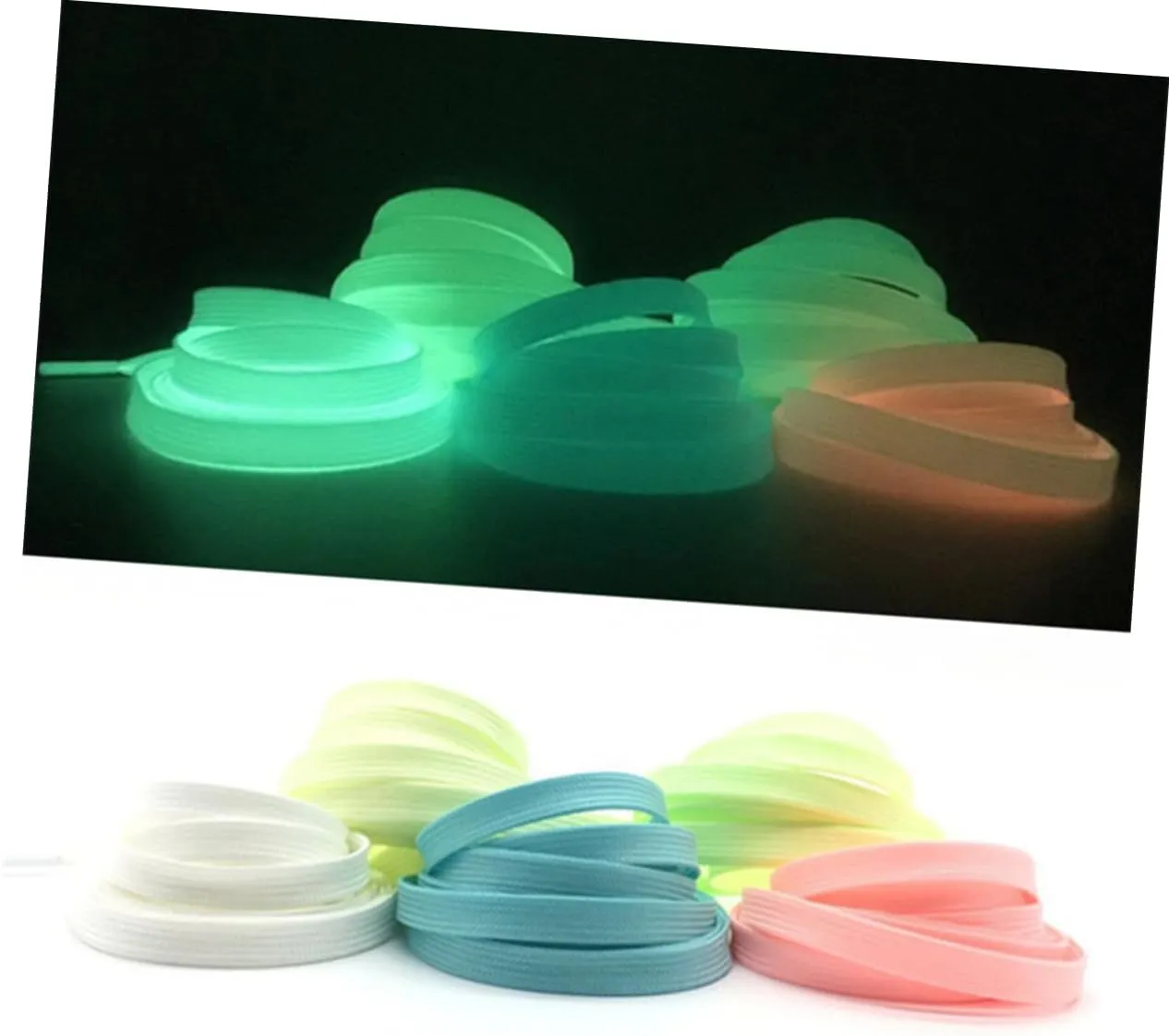 1 Pairs Fluorescent Shoe Laces Glow in The Dark Shoelaces Sports Shoe Laces Luminous Shoelaces