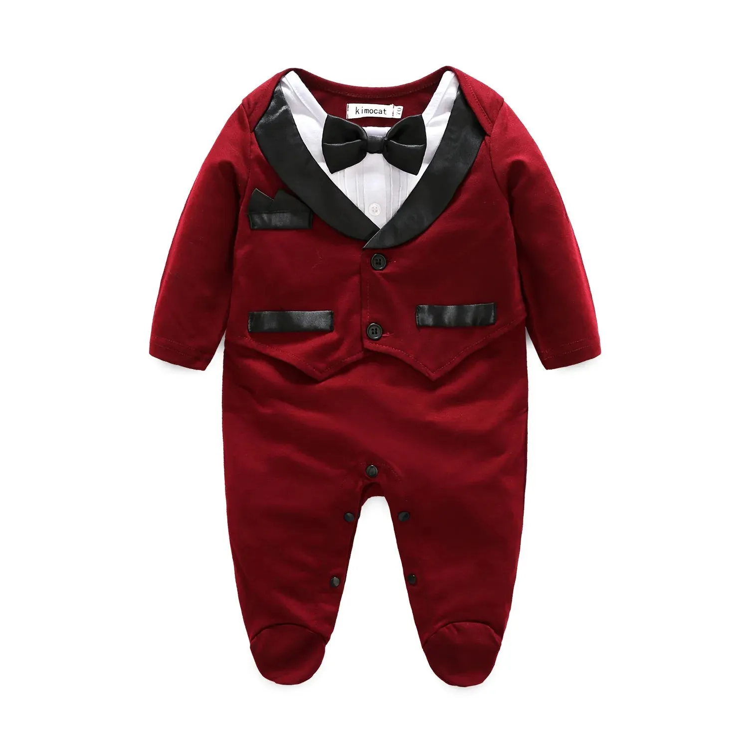 Baby Boys Bowtie Gentleman Suit Rompers
