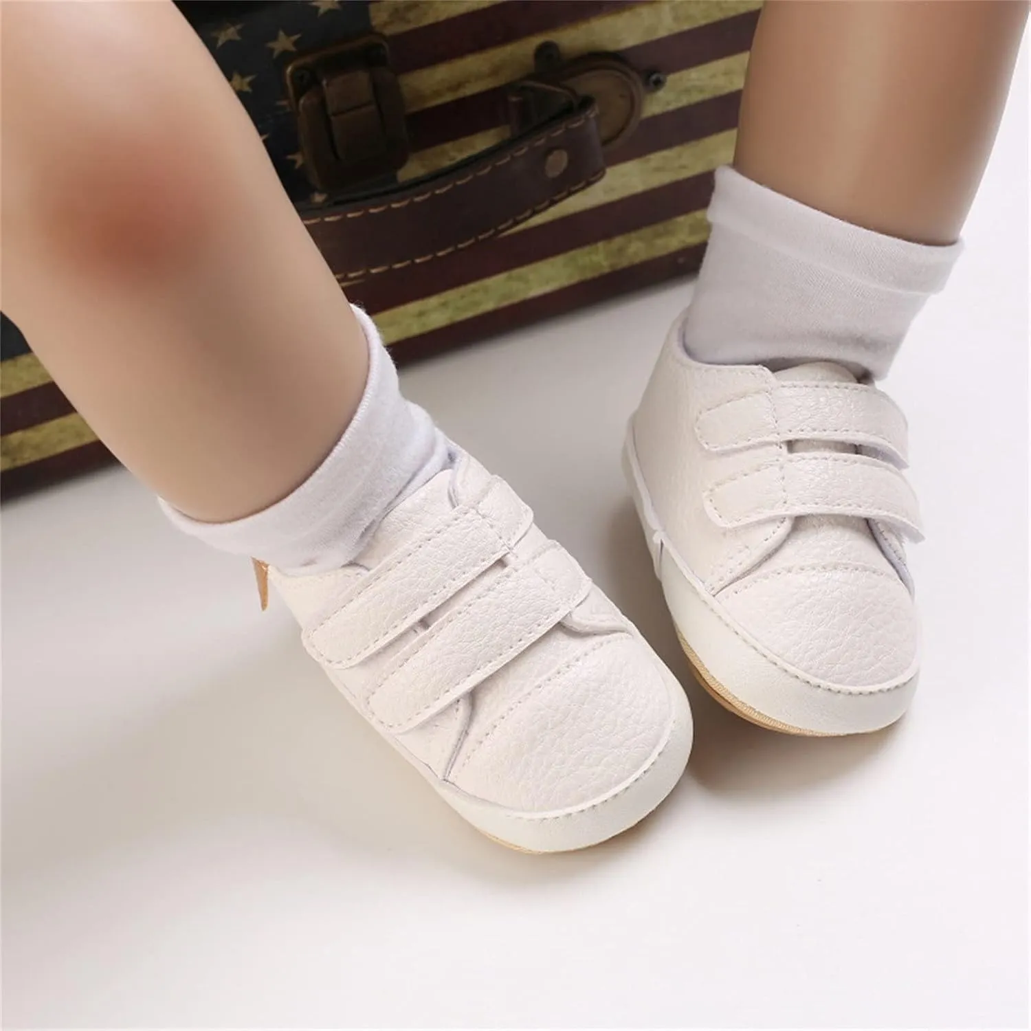 Baby Boys Girls First Walking Shoes Infant Non-Slip PU Leather Sneakers Toddler Newborn Loafers Shoes Infant Size 2