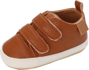 Baby Boys Girls First Walking Shoes Infant Non-Slip PU Leather Sneakers Toddler Newborn Loafers Shoes Infant Size 2