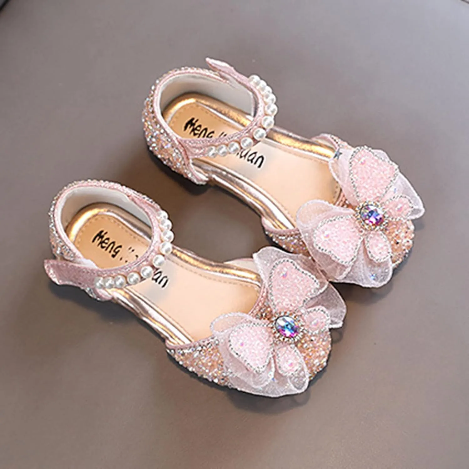 Baby Girls Sparkly Mary Jane Dresses Shoes Bowknot Princess Shoes Dance Performance Shoes Toddler Girls Casual Shoes