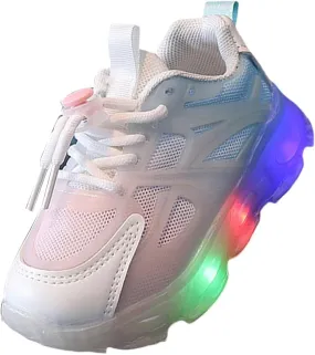 Baby Toddler Light Up Sport Sneaker Kids Boys Flashing Tennis Sneakers Lightweight Breathable Running Athletic Shoe