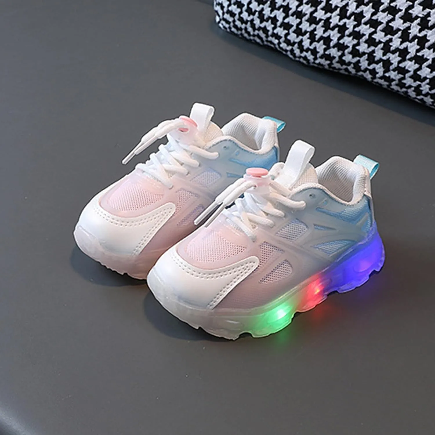 Baby Toddler Light Up Sport Sneaker Kids Boys Flashing Tennis Sneakers Lightweight Breathable Running Athletic Shoe