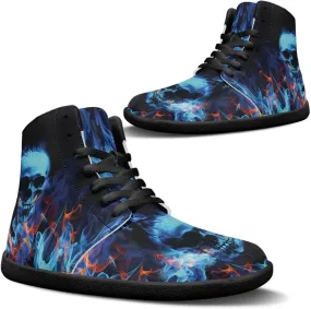 Binienty Men Women High Top Barefoot Shoes Lace Up PU Leather Sneaker Anti Slip