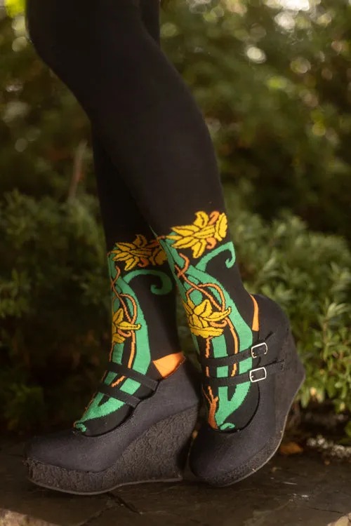Botanical Nouveau Thigh High Socks