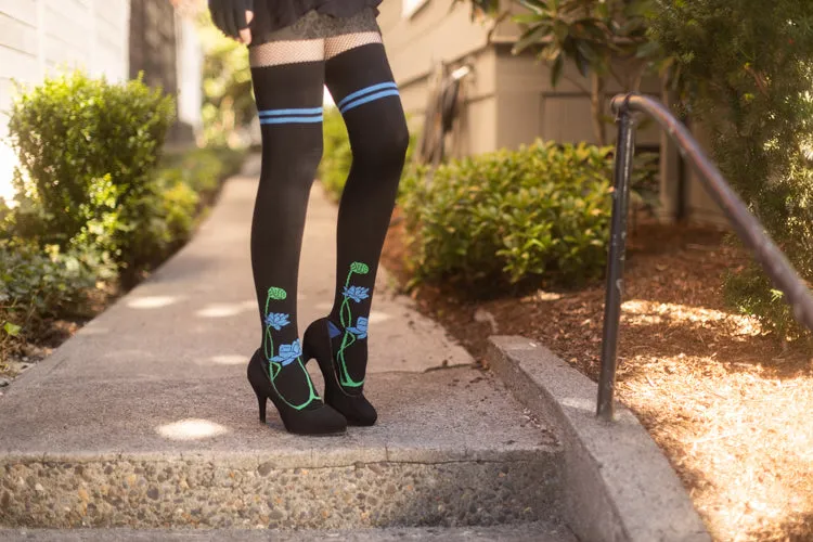 Botanical Nouveau Thigh High Socks