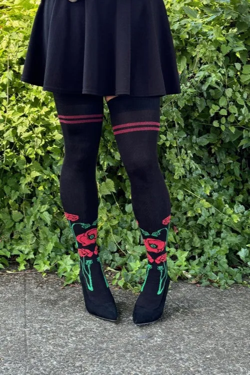 Botanical Nouveau Thigh High Socks