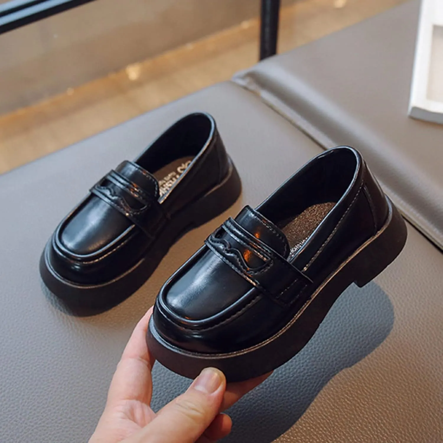 Boys Shoes Girls Slip On Leather Loafer Tassel Bow School Dress Shoes for Girls Shoes for Boys