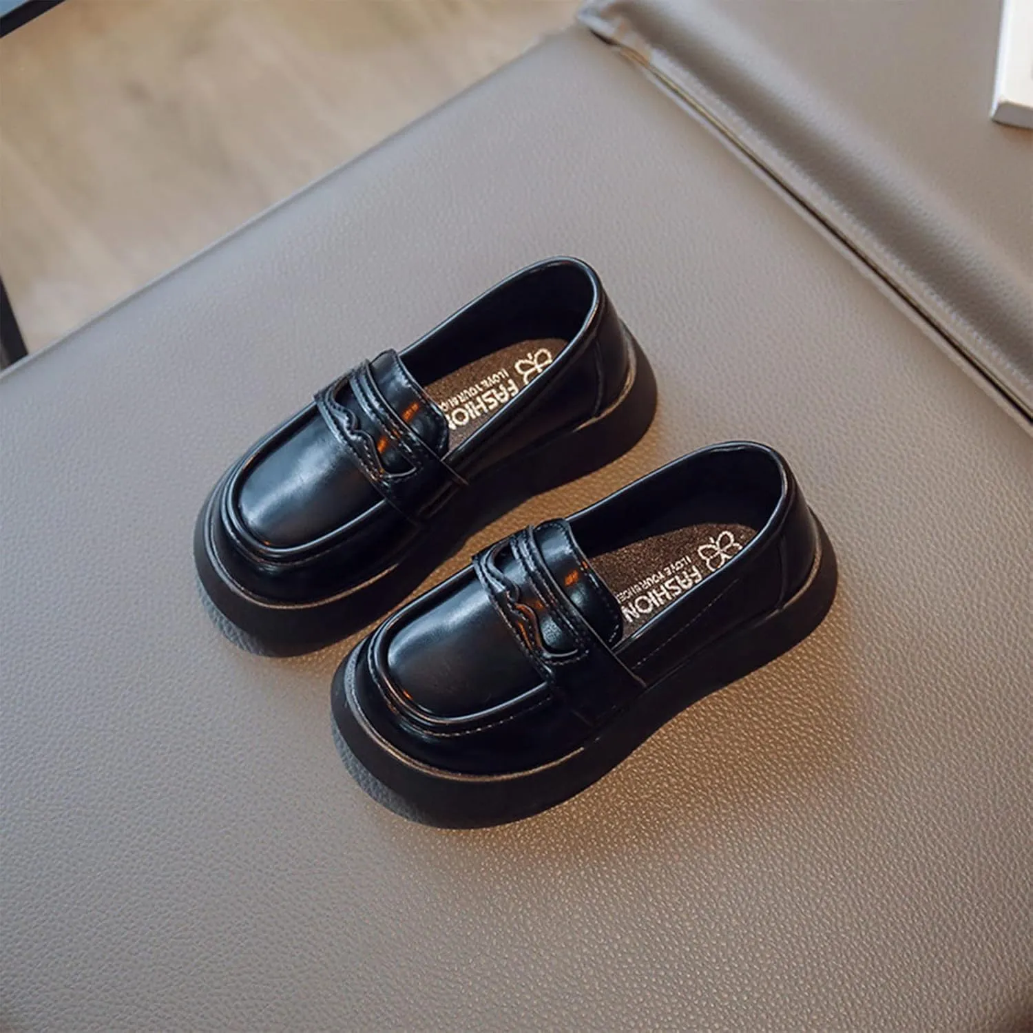 Boys Shoes Girls Slip On Leather Loafer Tassel Bow School Dress Shoes for Girls Shoes for Boys