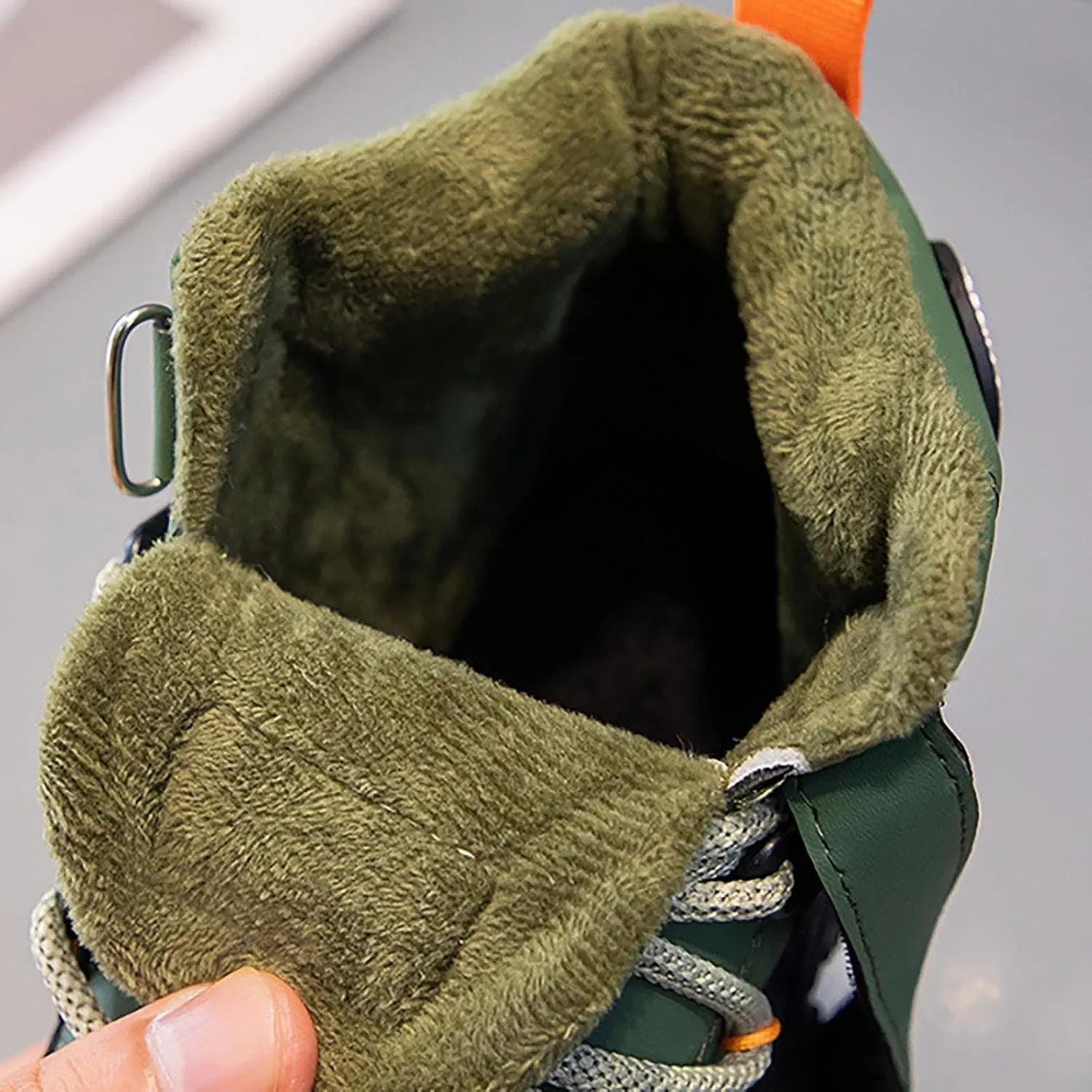 Boys Winter Snow Boots Warm Outdoor Hiking Shoes Kids Girls Anti-Slip Lightweight Fr Lined Ankle Walking Shoes