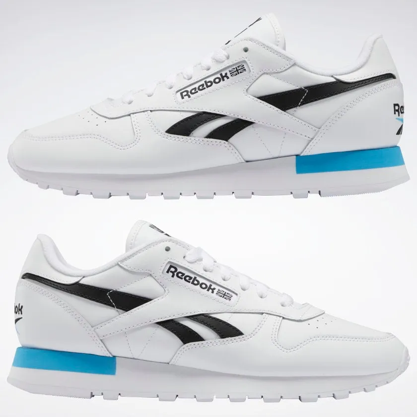 Classic Leather Shoes White/Black/Radiant Aqua