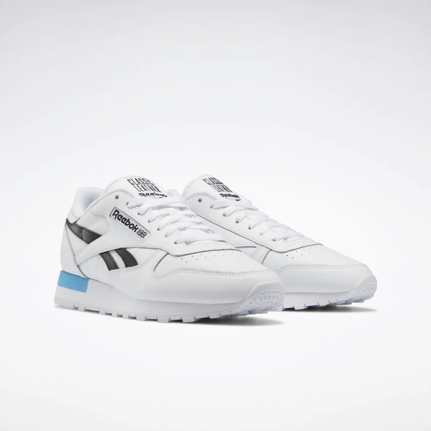 Classic Leather Shoes White/Black/Radiant Aqua