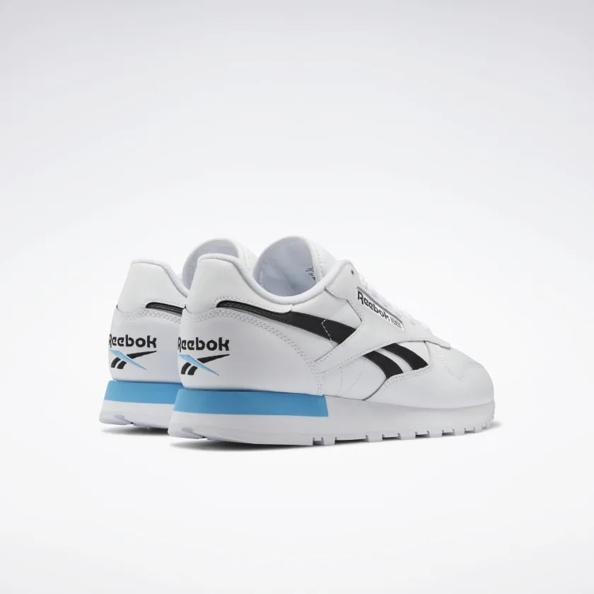 Classic Leather Shoes White/Black/Radiant Aqua