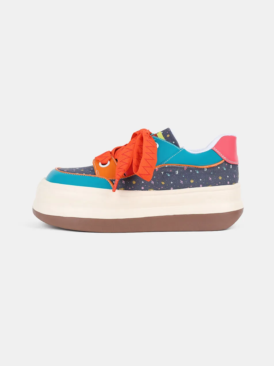 Cosmic Pattern Round-Toe Casual Shoes
