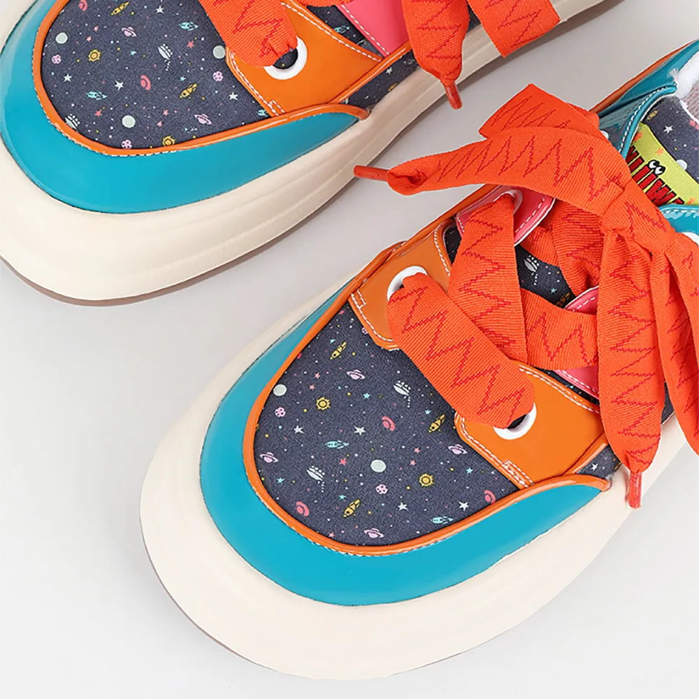 Cosmic Pattern Round-Toe Casual Shoes