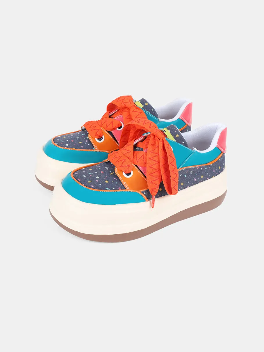 Cosmic Pattern Round-Toe Casual Shoes