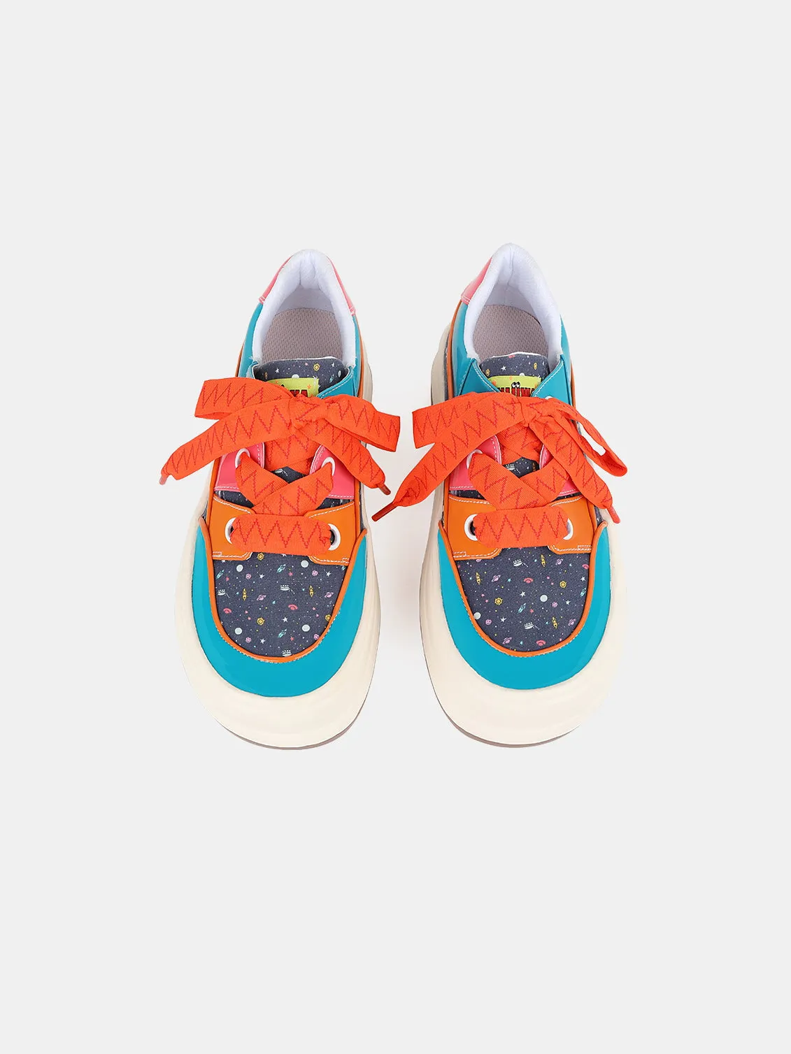 Cosmic Pattern Round-Toe Casual Shoes