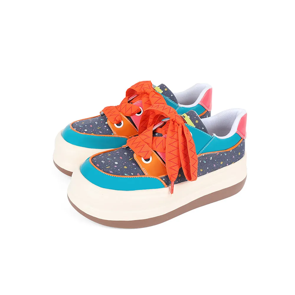 Cosmic Pattern Round-Toe Casual Shoes