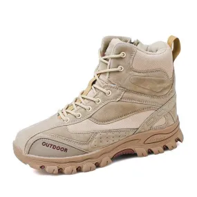 Cowhide Leather Military Shoes Men