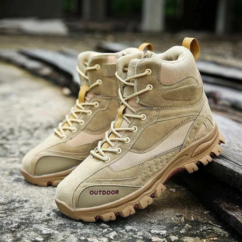 Cowhide Leather Military Shoes Men