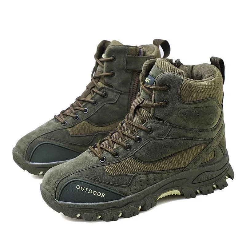 Cowhide Leather Military Shoes Men