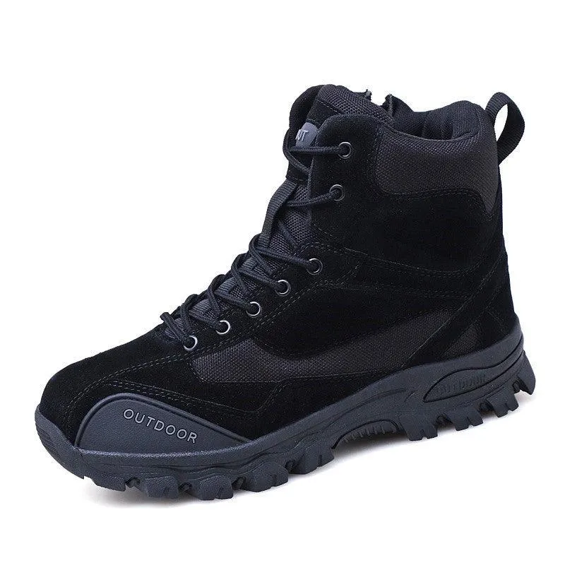 Cowhide Leather Military Shoes Men
