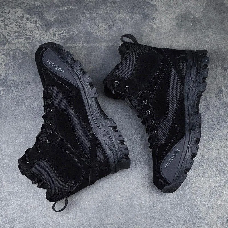 Cowhide Leather Military Shoes Men
