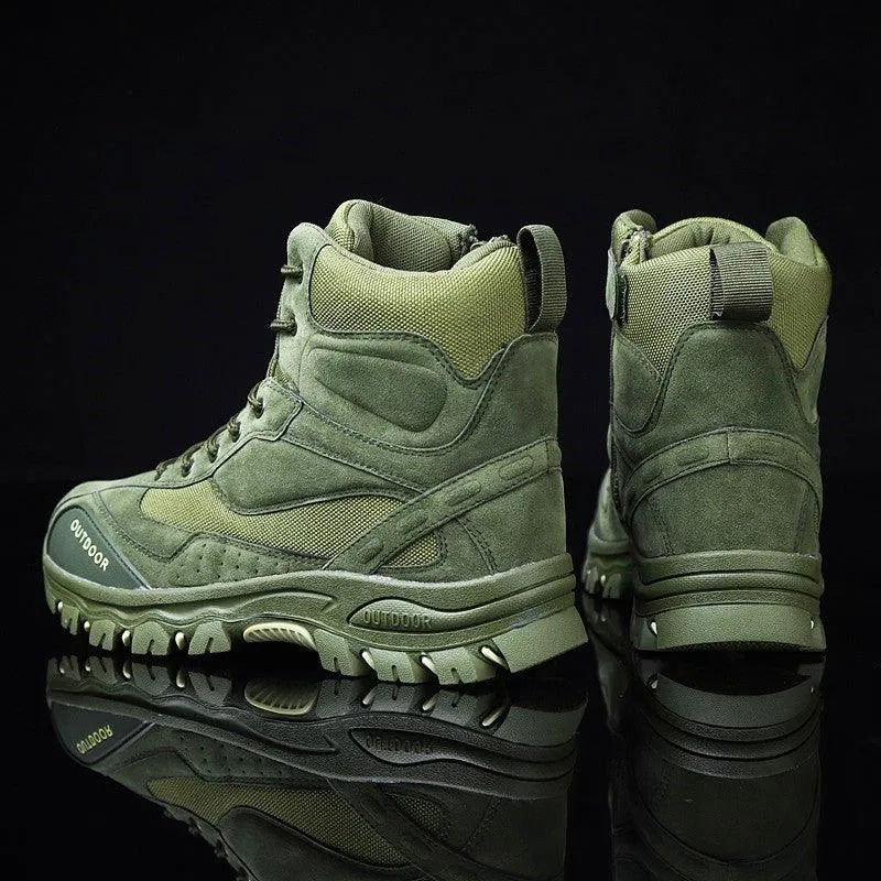 Cowhide Leather Military Shoes Men