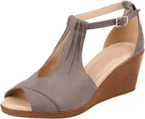 Damping Sole Upgradation Stretch Lightweight Sandals Platform Sandals Wedges Low Heel Rubber Arch Support Cushion Dressy Orthopedic Slip on Summer Breathable Orthotic Wedge Sandal