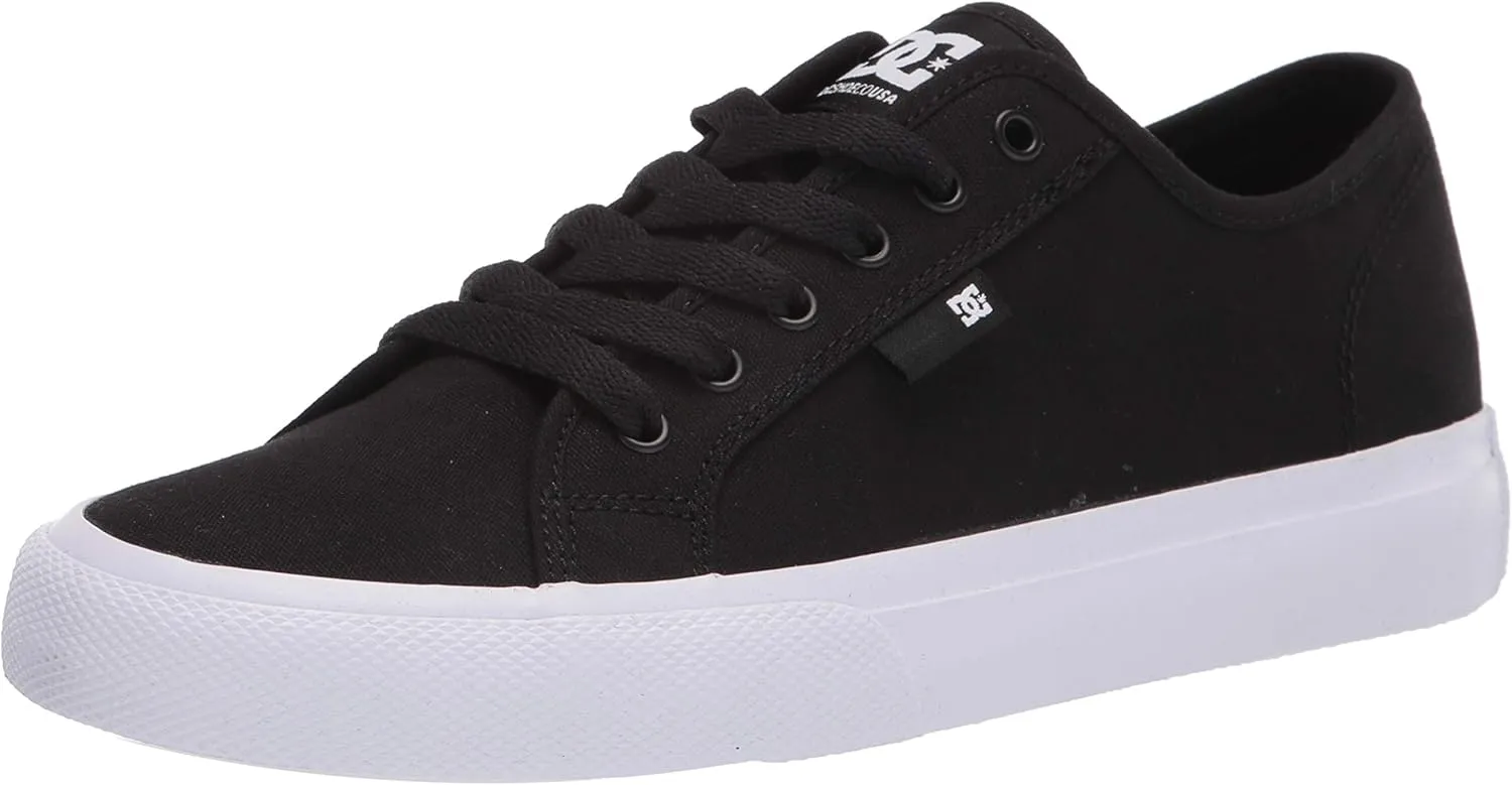 DC mens Manual Skate Shoe, Black/White, 8 US