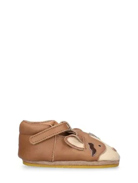 Donsje   Cat leather pre-walker shoes 
