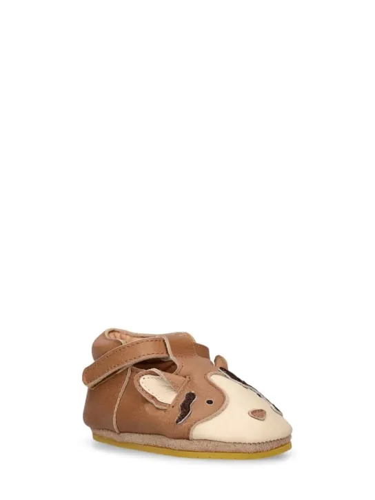 Donsje   Cat leather pre-walker shoes 