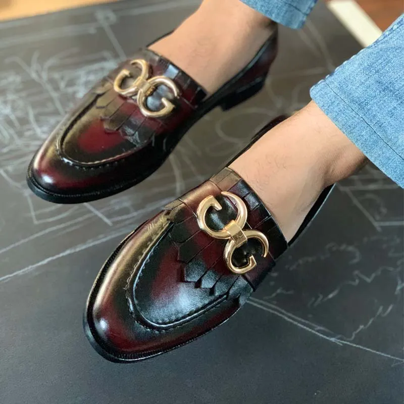 GG Buckle Leather Shoes