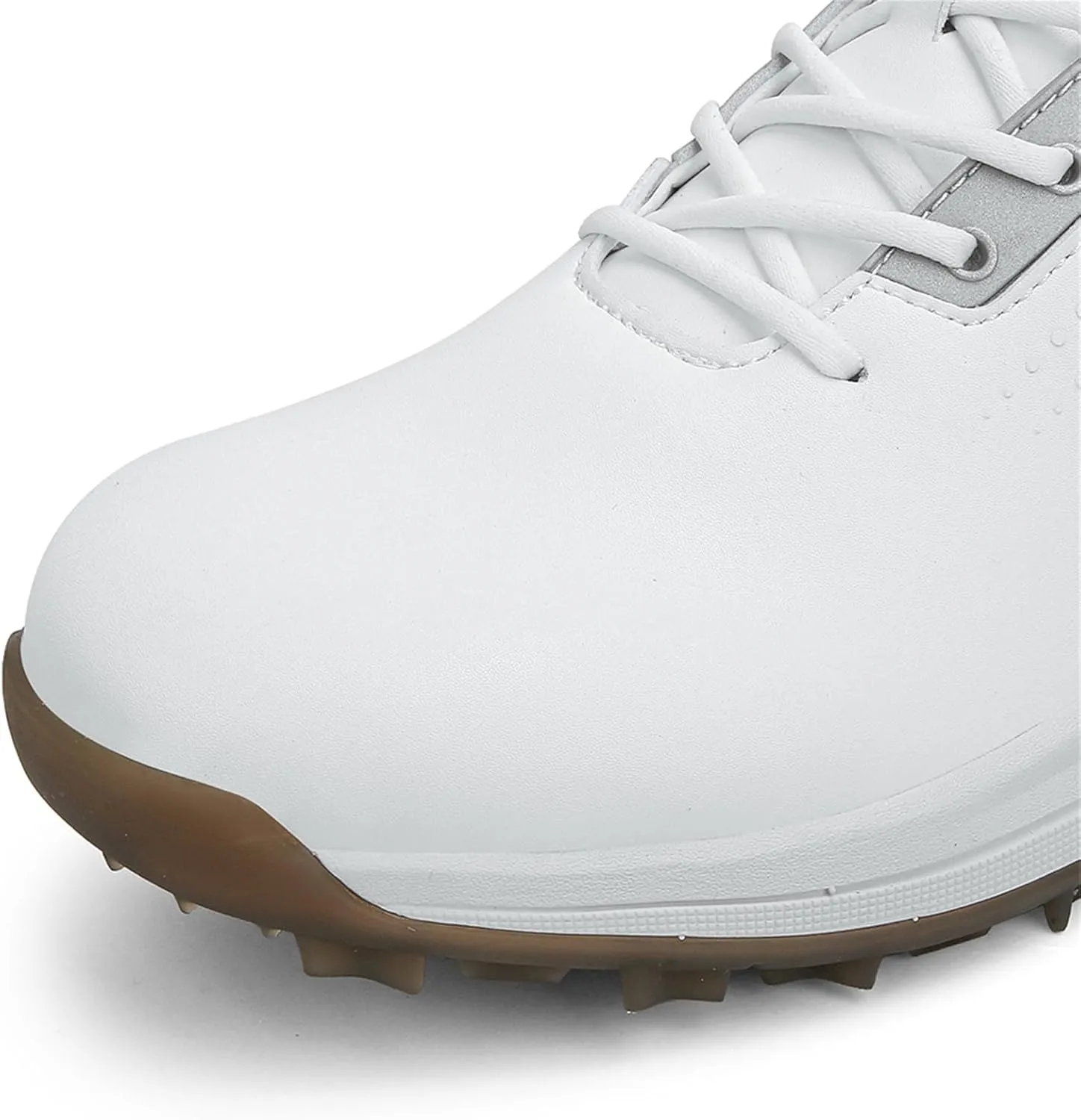 JiuQing Golf Shoes Mens Spikeless Professional Leather Golfing Trainers Outdoor Anti Slip Walking Shoes