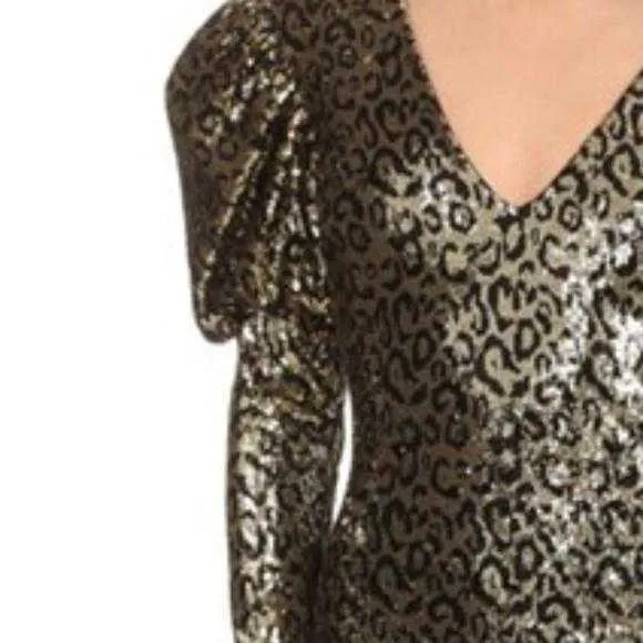 Stylish Sequin-Embellished Mini Dress in Leopard Print