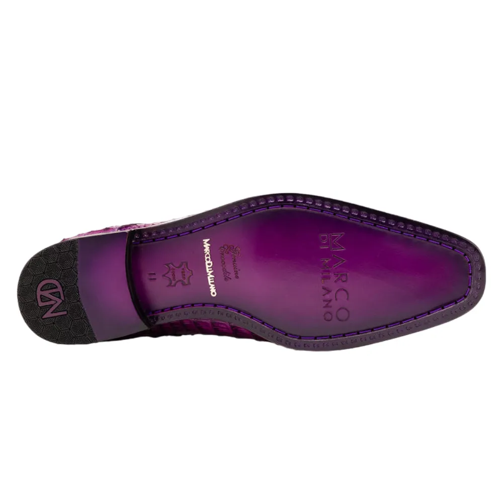 Marco Di Milano Apricena Caiman Fuscus and Leather Purple