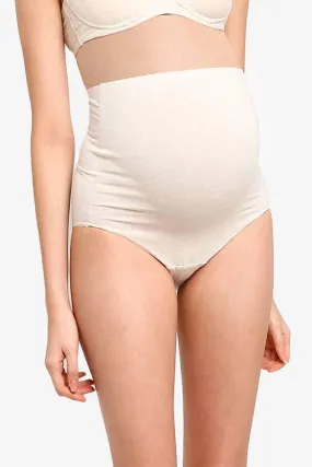 Marsha Cotton High Waist Maternity Panties Oatmeal [2pcs]
