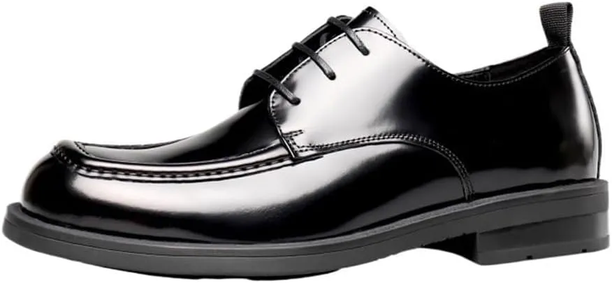 Men's Classic Leather Dress Shoes Comfortable Walking Business Patent Leather Platform Soft Sole Leather Oxford Shoes