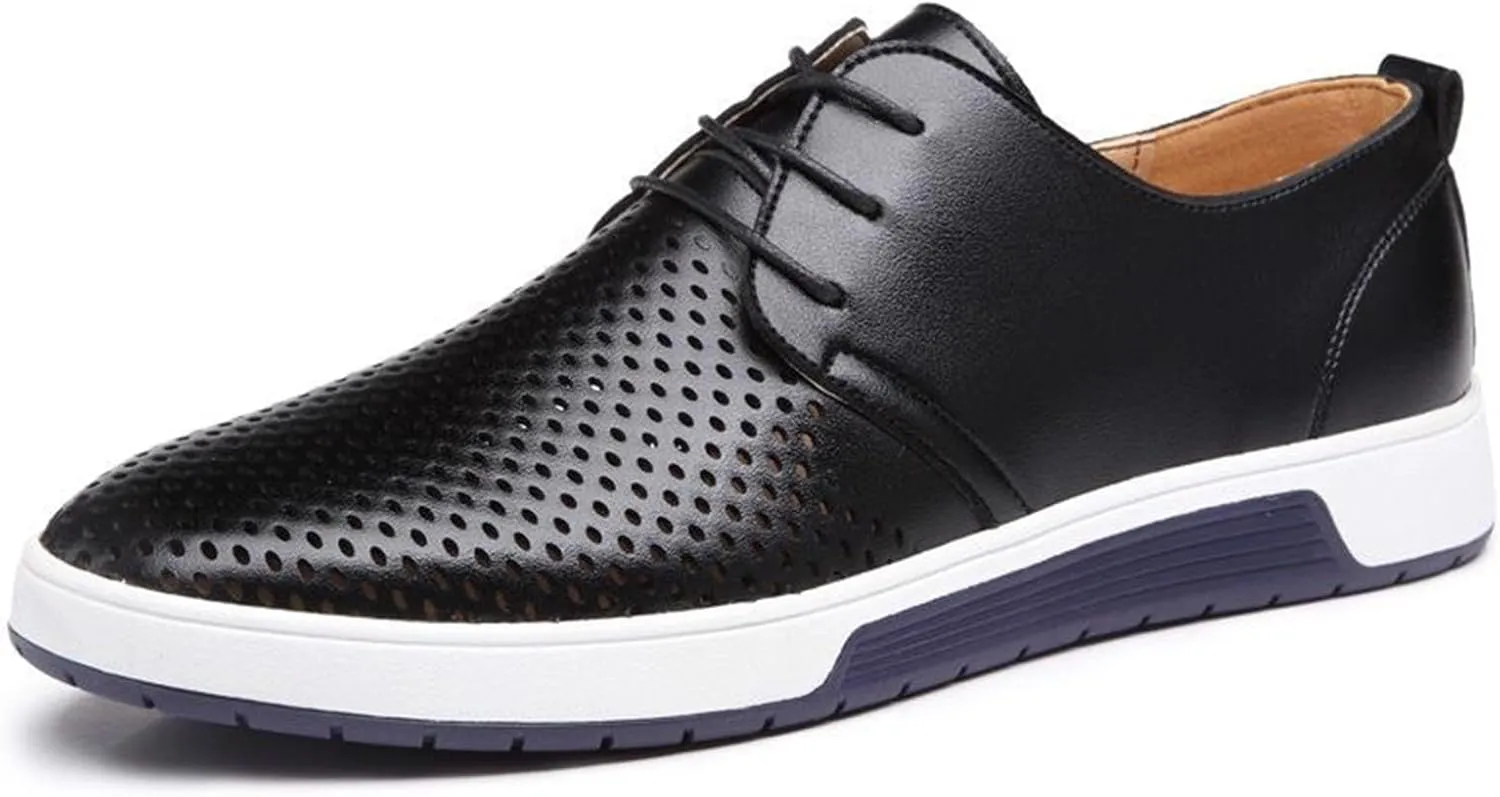 Men's Comfortable Casual Formal Oxford Shoes Business Formal Lace-up Casual Leather Shoes Fashionable Simple Style Casual Shoes