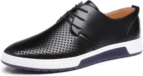 Men's Comfortable Casual Formal Oxford Shoes Business Formal Lace-up Casual Leather Shoes Fashionable Simple Style Casual Shoes