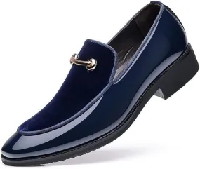 Mens Dress Shoes Men's Dress Shoes pu Leather Men's Business Shoes Pointed Leather Shoes Oxford Shoes Breathable Formal Wedding Shoes(Blue,11)