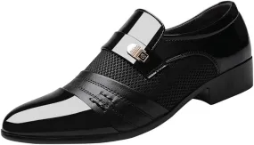 Mens Dress Shoes with Leather Soles Shoes Shoe Male Suit Business Men Comfortable Leather Wedding Casual Shoes Men's Leather Shoes Mens Shoes Working Shoes (Black, 41)