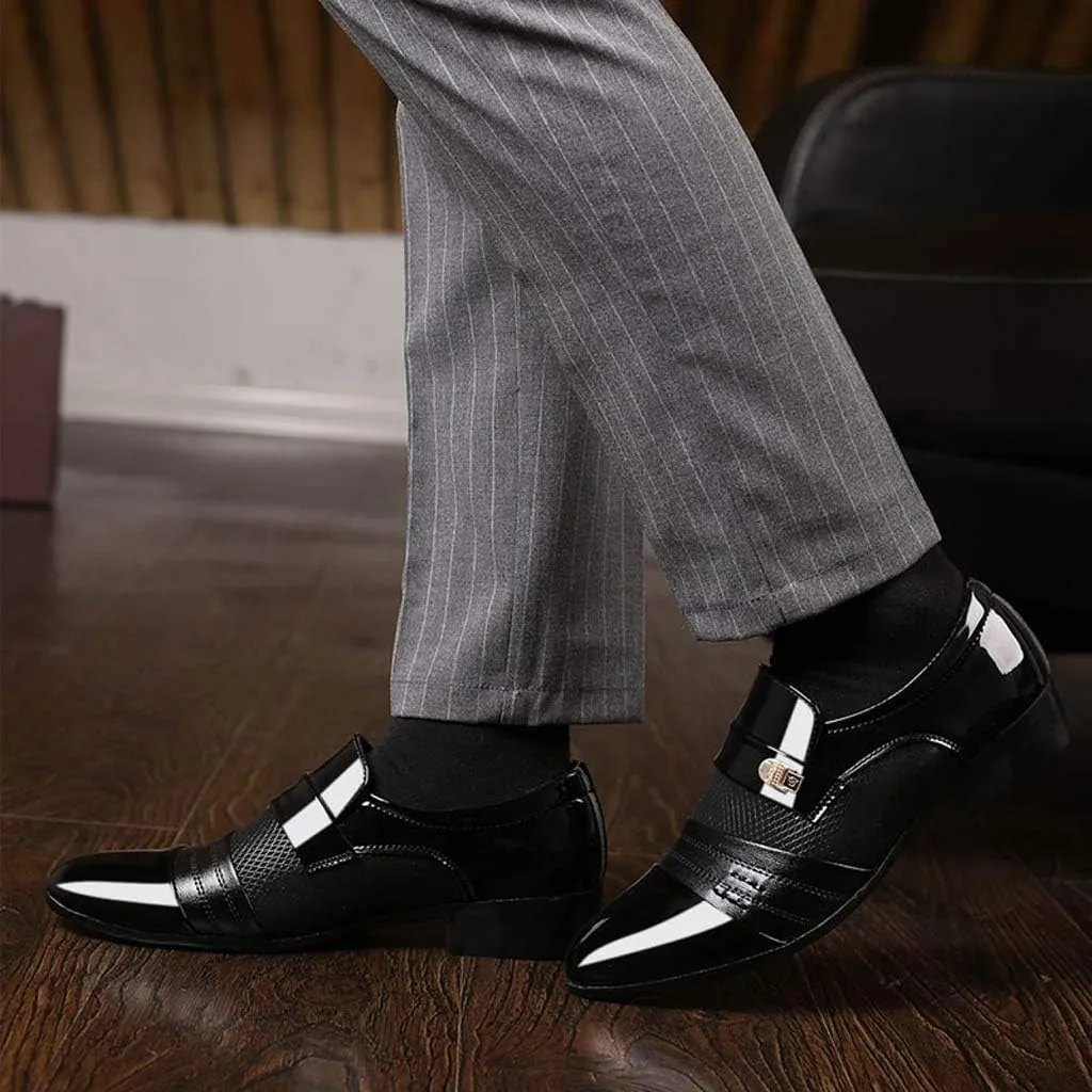 Mens Dress Shoes with Leather Soles Shoes Shoe Male Suit Business Men Comfortable Leather Wedding Casual Shoes Men's Leather Shoes Mens Shoes Working Shoes (Black, 41)