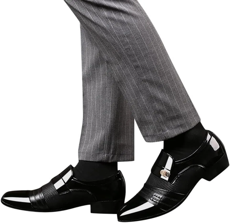 Mens Dress Shoes with Leather Soles Shoes Shoe Male Suit Business Men Comfortable Leather Wedding Casual Shoes Men's Leather Shoes Mens Shoes Working Shoes (Black, 41)