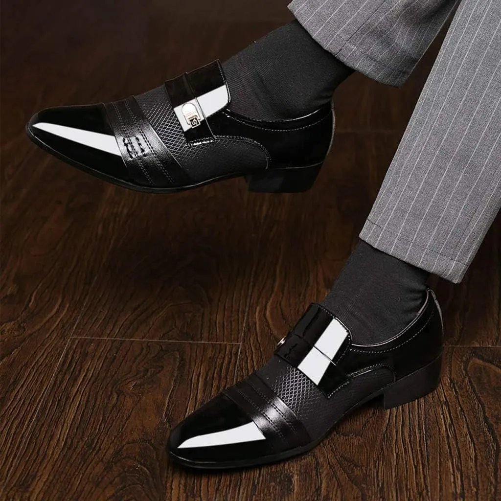 Mens Dress Shoes with Leather Soles Shoes Shoe Male Suit Business Men Comfortable Leather Wedding Casual Shoes Men's Leather Shoes Mens Shoes Working Shoes (Black, 41)