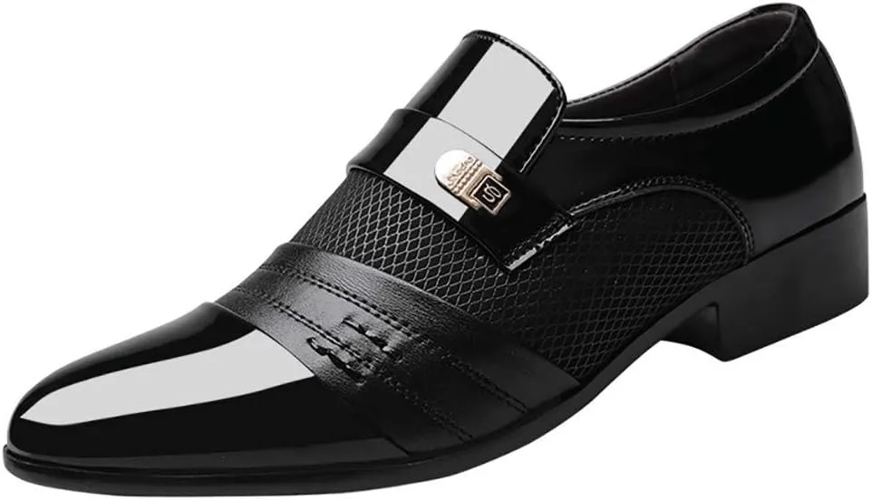 Mens Dress Shoes with Leather Soles Shoes Shoe Male Suit Business Men Comfortable Leather Wedding Casual Shoes Men's Leather Shoes Mens Shoes Working Shoes (Black, 41)