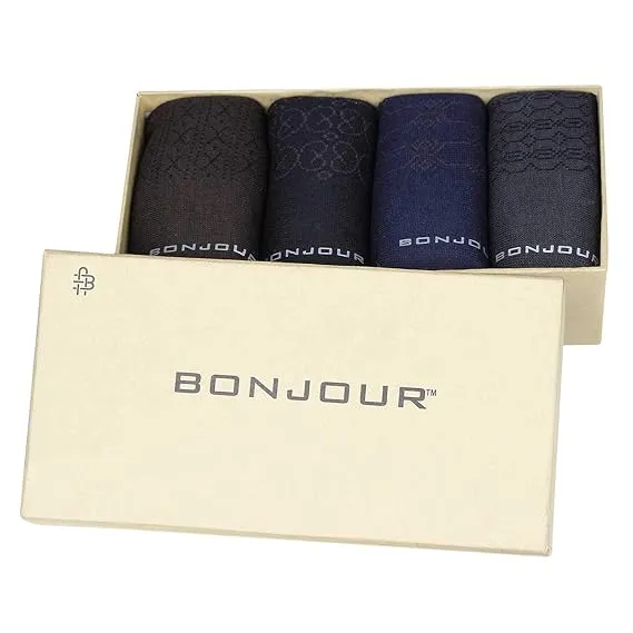 Men's Mercerized Formal Dress Full Length Socks- Pack of 4