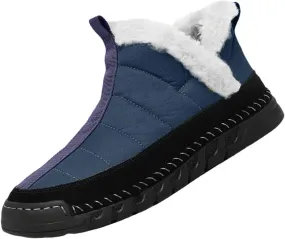 Men's Warm Waterproof Platform Snow Boots Comfort Plush Lined Non Slip Winter Ankle Booties Outdoor Ski Sneakers