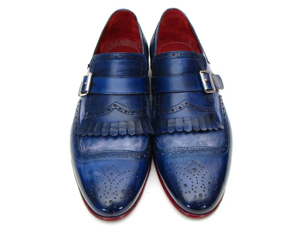 Paul Parkman Blue Dual Tone Monkstrap Shoes