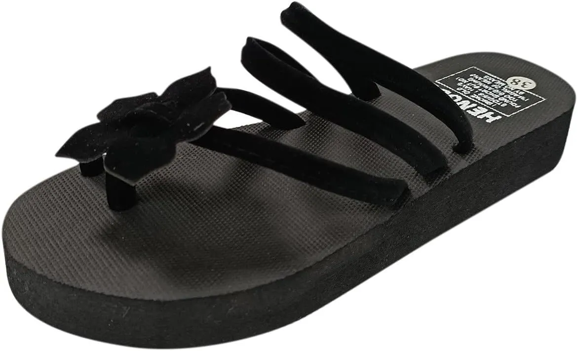 peqiut Wedges Platform Sandals for Women Flowers Beach Flip Flops Slippers Womens Sandals with Arch Support